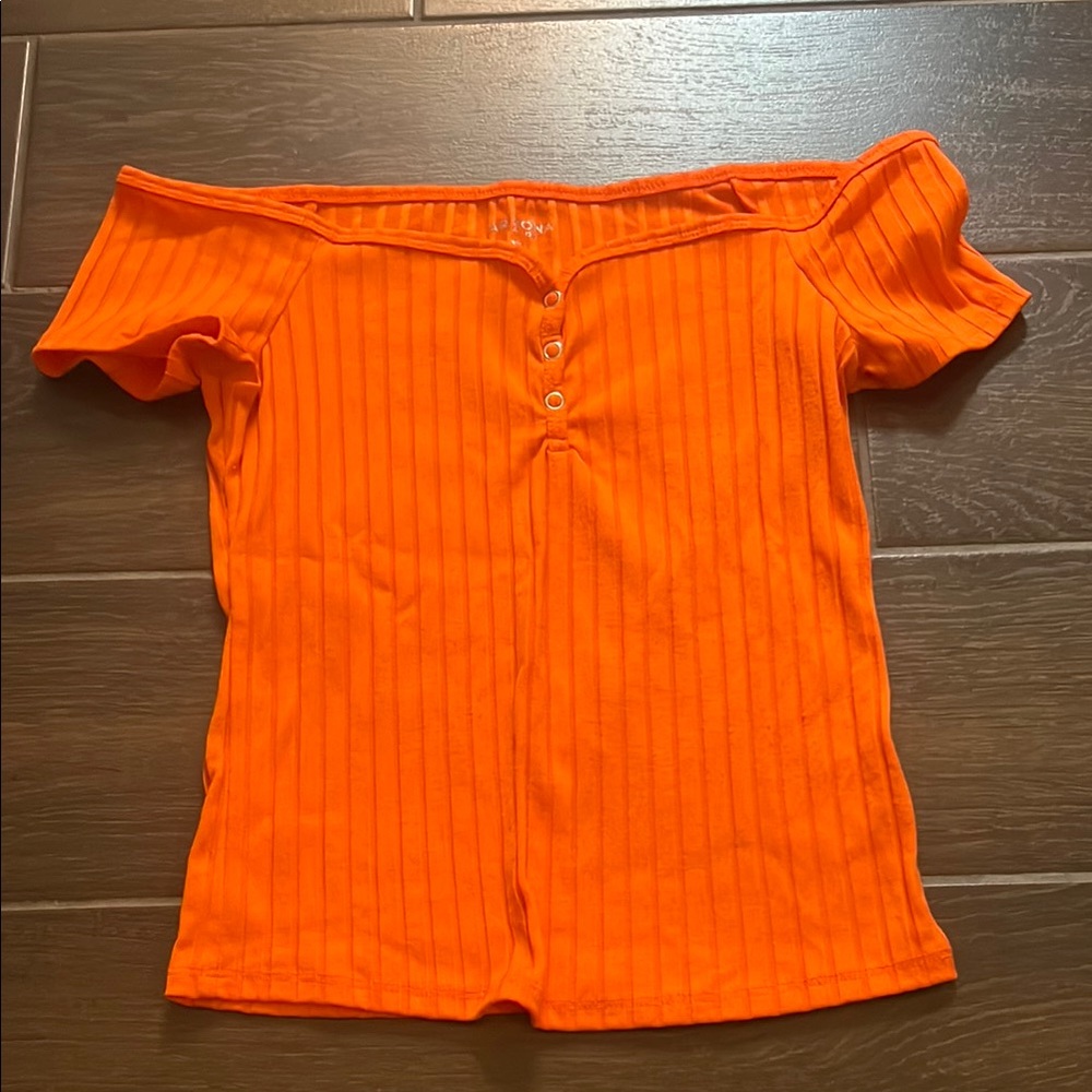 Orange Off-Shoulder Top